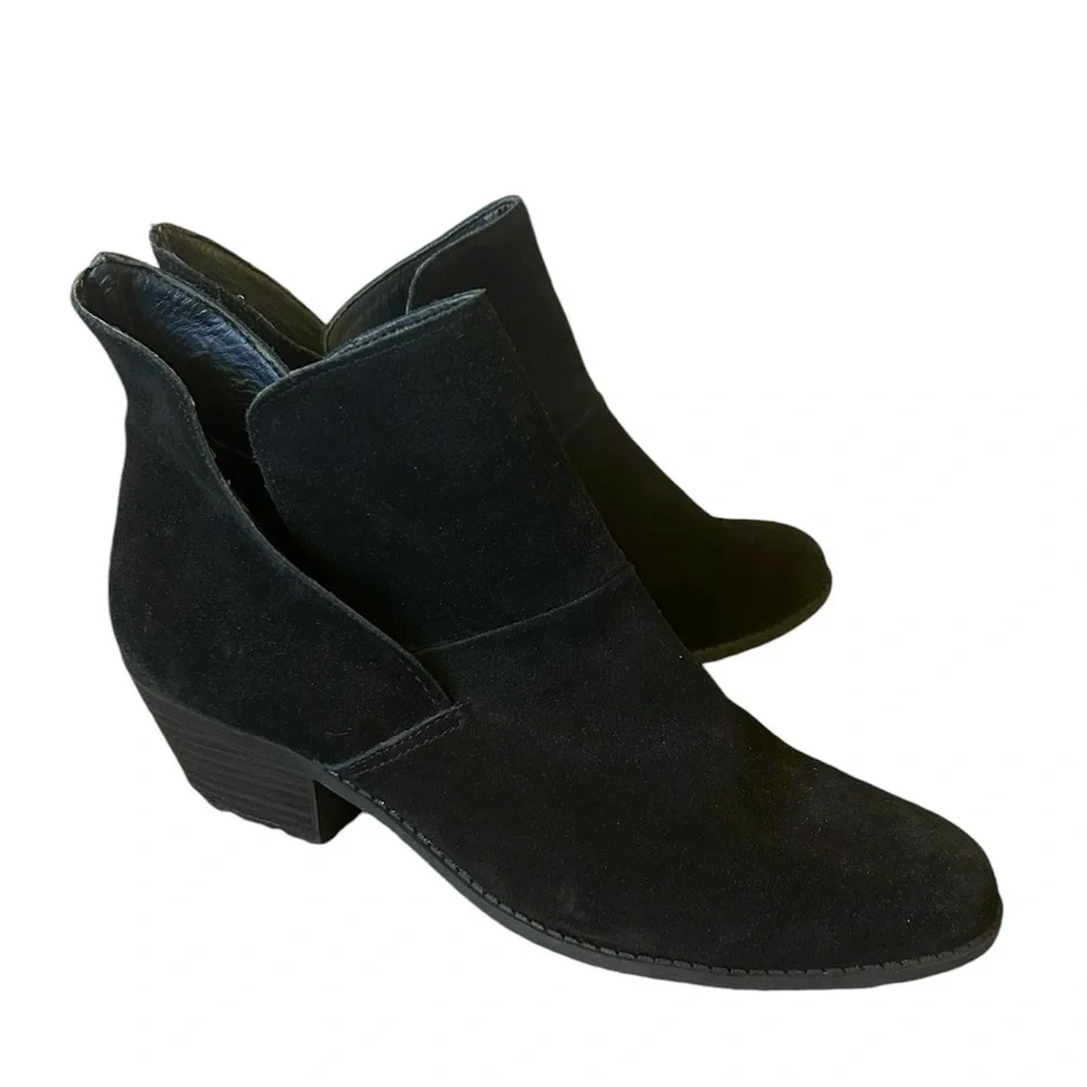 Ruff Hewn Easton black suede leather pull on boots size 10 - Picture 1 of 9